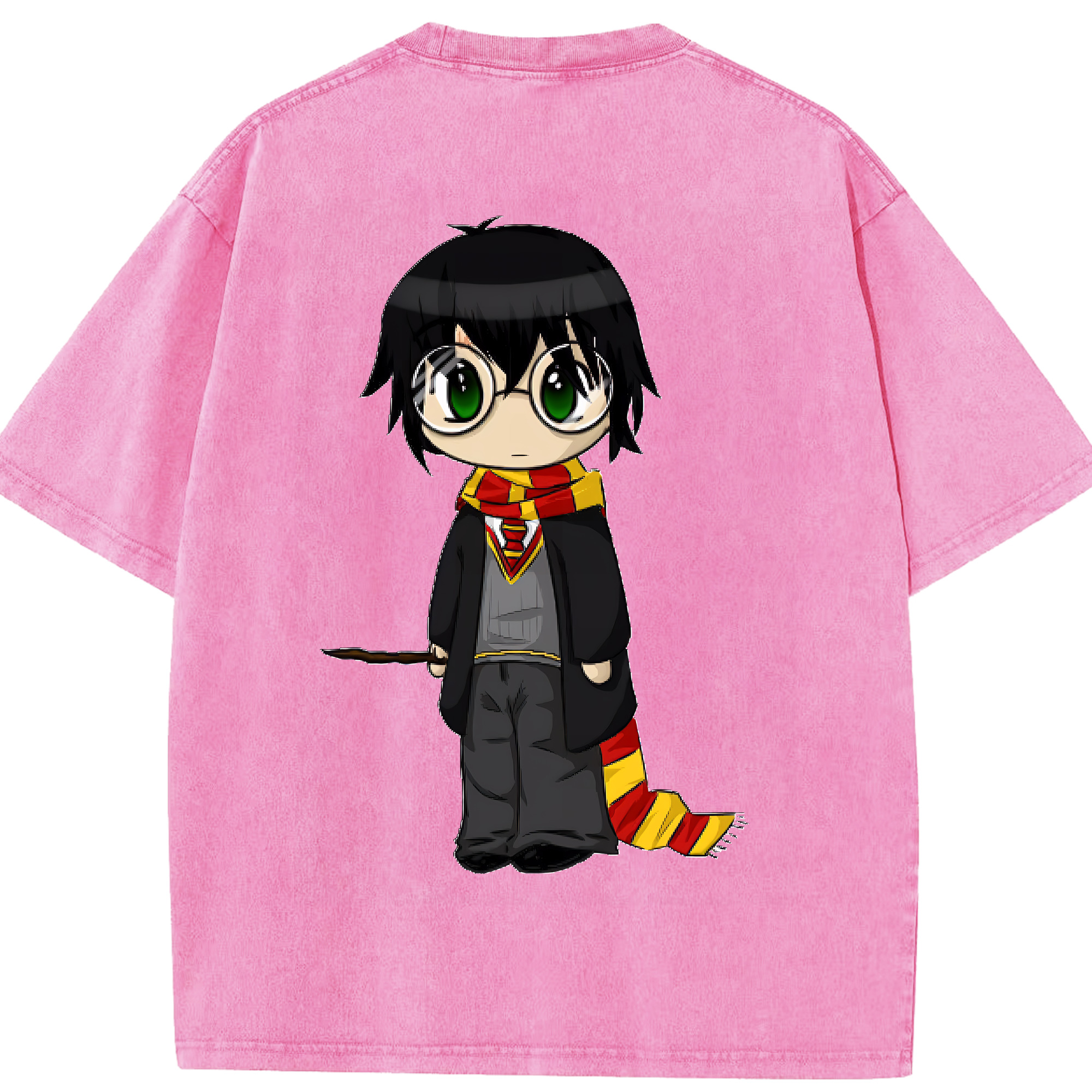 （画像用） Harry Potter ハリー・ポッターシリーズ 綿100% ヴィンテージ風 半袖Tシャツ（背面プリント）